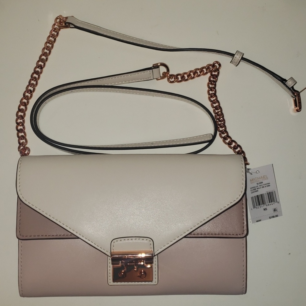 NWT Michael Kors Sloan Lrg Wallet Chain Crossbody